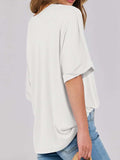Round Neck Half Sleeve T-Shirt - Trendsi - Flyclothing LLC