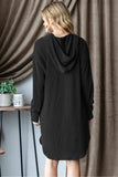 Heimish Ribbed Long Sleeve Hooded Dress - Trendsi - Flyclothing LLC