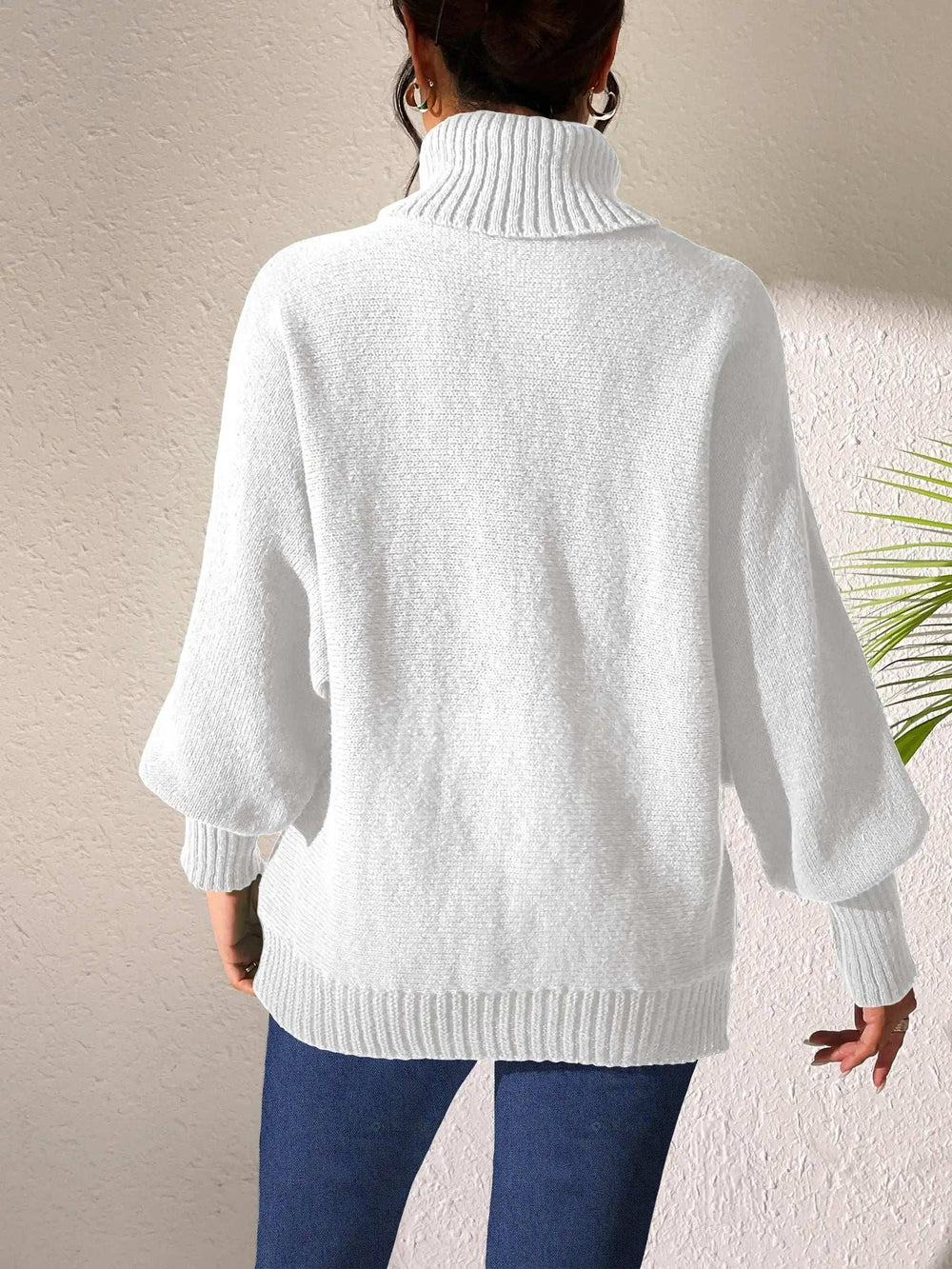 Turtleneck Long Sleeve Sweater - Trendsi - Flyclothing LLC