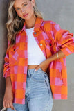 Plaid Collared Neck Button Up Jacket - Trendsi - Flyclothing LLC