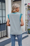 Contrast Striped Round Neck T-Shirt - Trendsi - Flyclothing LLC
