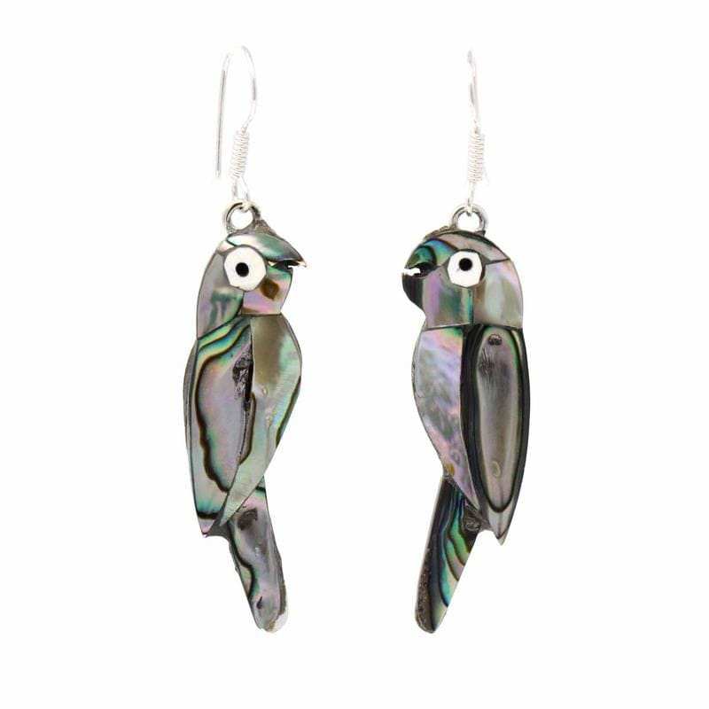 Earrings, Abalone Parrot - Artisana - Flyclothing LLC