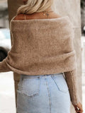 Long Sleeve Cropped Knit Top - Trendsi - Flyclothing LLC