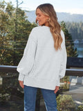 Slit Round Neck Long Sleeve Sweatshirt - Trendsi - Flyclothing LLC