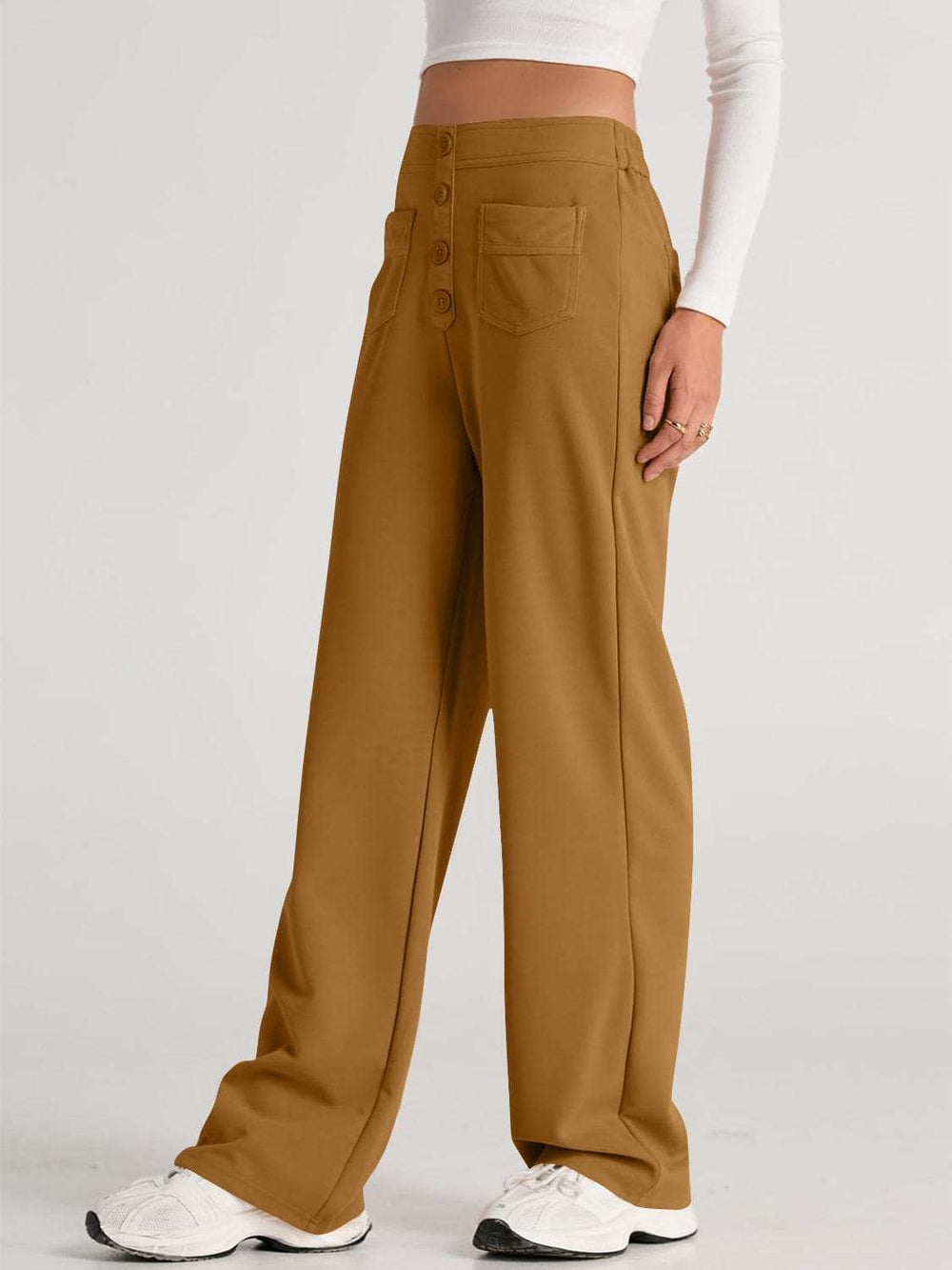 High Waist Wide Leg Pants - Trendsi - Flyclothing LLC