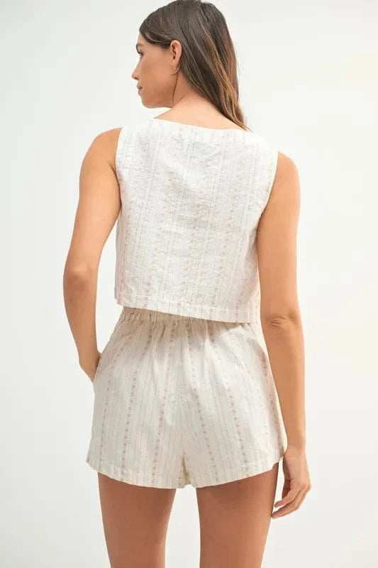 MABLE Square Neck Crop Top and Shorts Set - Trendsi - Flyclothing LLC