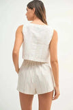 MABLE Square Neck Crop Top and Shorts Set - Trendsi - Flyclothing LLC