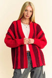 Davi & Dani Cable-Knit Color Block Open Front Cardigan - Trendsi - Flyclothing LLC