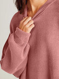 Double Take Side Slit Round Neck Long Sleeve Sweater - Trendsi - Flyclothing LLC