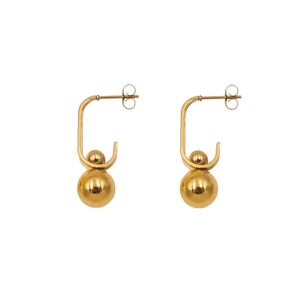18K Gold-Plated Ball Drop Earrings - Trendsi - Flyclothing LLC
