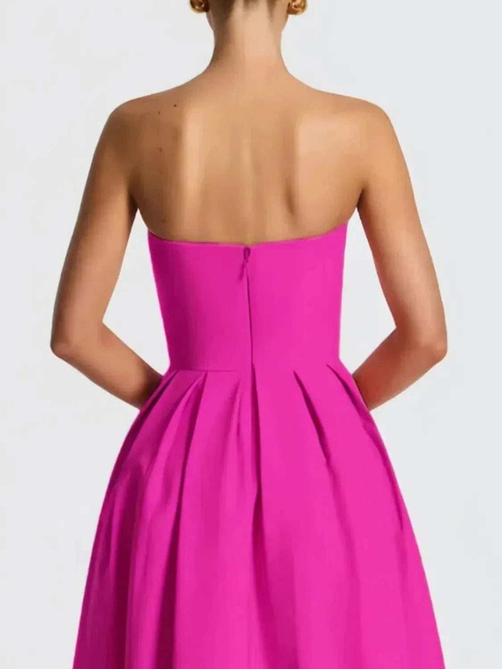 Solid Color Tube Midi Dress - Trendsi - Flyclothing LLC