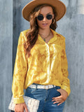 Full Size Collared Neck Long Sleeve Shirt Plus Size - Trendsi - Flyclothing LLC