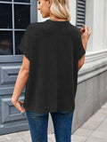 Lovelet Round Neck Short Sleeve Rib T-Shirt - Trendsi - Flyclothing LLC