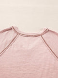 Exposed Seam Ribbed Knit V Neck Top - Trendsi - Flyclothing LLC