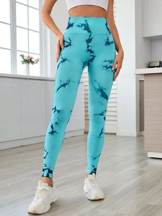 Printed High Waist Active Leggings - Trendsi - Flyclothing LLC