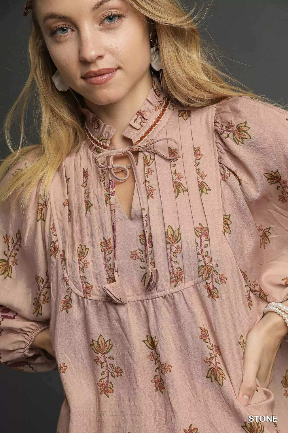 Umgee Floral Boho Peasant Blouse - Trendsi - Flyclothing LLC
