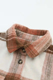 Pocketed Plaid Collared Neck Shacket - Trendsi - Flyclothing LLC