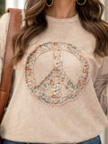 Plus Size Peace Sign Long Sleeve Sweatshirt - Trendsi - Flyclothing LLC