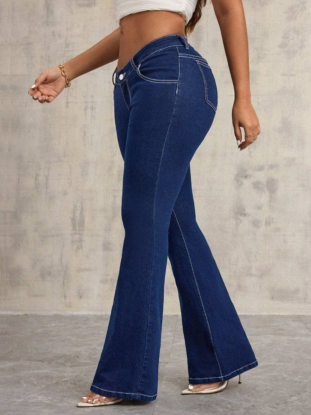Flare Jeans with Pockets - Trendsi - Flyclothing LLC