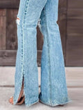 Distressed Slit Bootcut Jeans - Trendsi - Flyclothing LLC