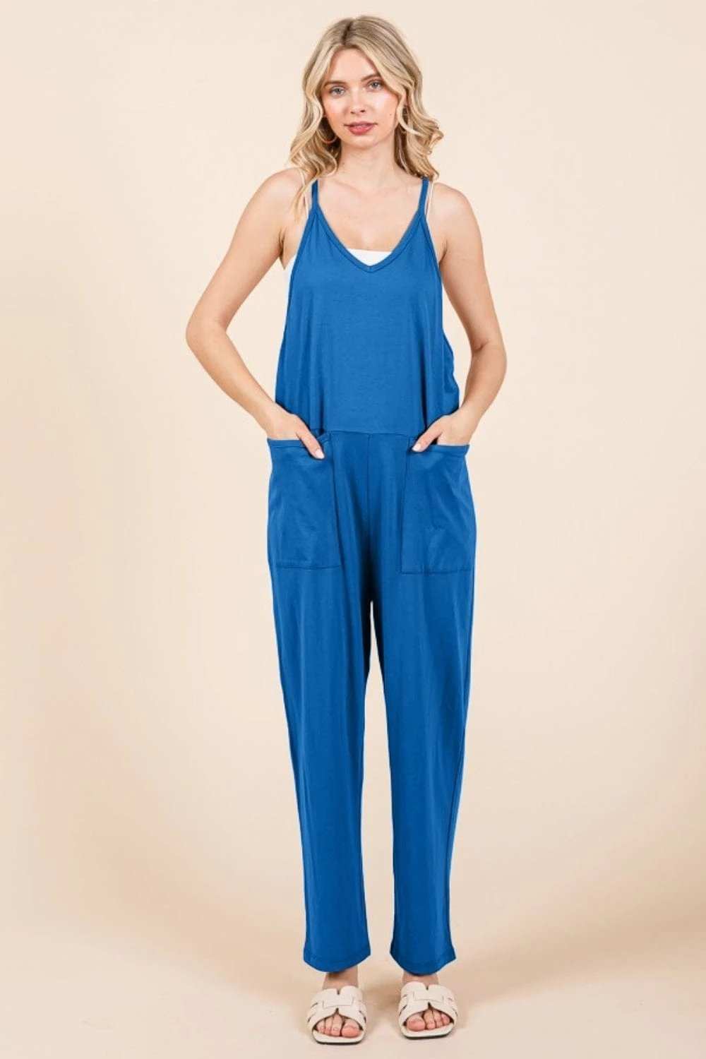 Culture Code Full Size Sleeveless Jumpsuit with Pockets - Trendsi - Flyclothing LLC
