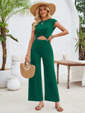 Twisted Round Neck Cap Sleeve Jumpsuit - Trendsi - Flyclothing LLC