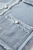 Frayed Edge Flap Pockets Denim Vest Jacket - Trendsi - Flyclothing LLC