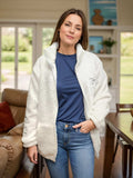 Full Size Turtleneck Zip Up Long Sleeve Sherpa Jacket - Trendsi - Flyclothing LLC