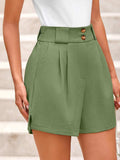 Two Button Wide Waistband Shorts - Trendsi - Flyclothing LLC