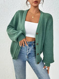 Chunky Knit Button-Down Cardigan - Trendsi - Flyclothing LLC