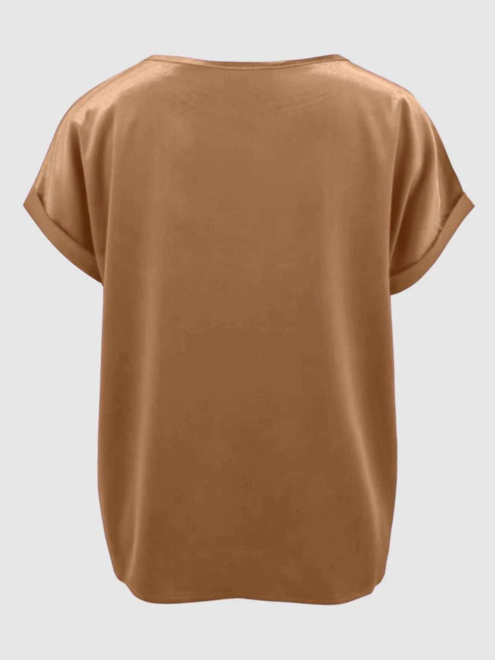 Round Neck Short Sleeve T-Shirt - Trendsi - Flyclothing LLC
