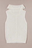 Central Seam Turtleneck Sleeveless Sweater Vest - Trendsi - Flyclothing LLC
