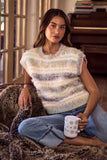 SO ME Soft Fuzzy Multi Color Stripe Cozy Sweater Top - Trendsi - Flyclothing LLC