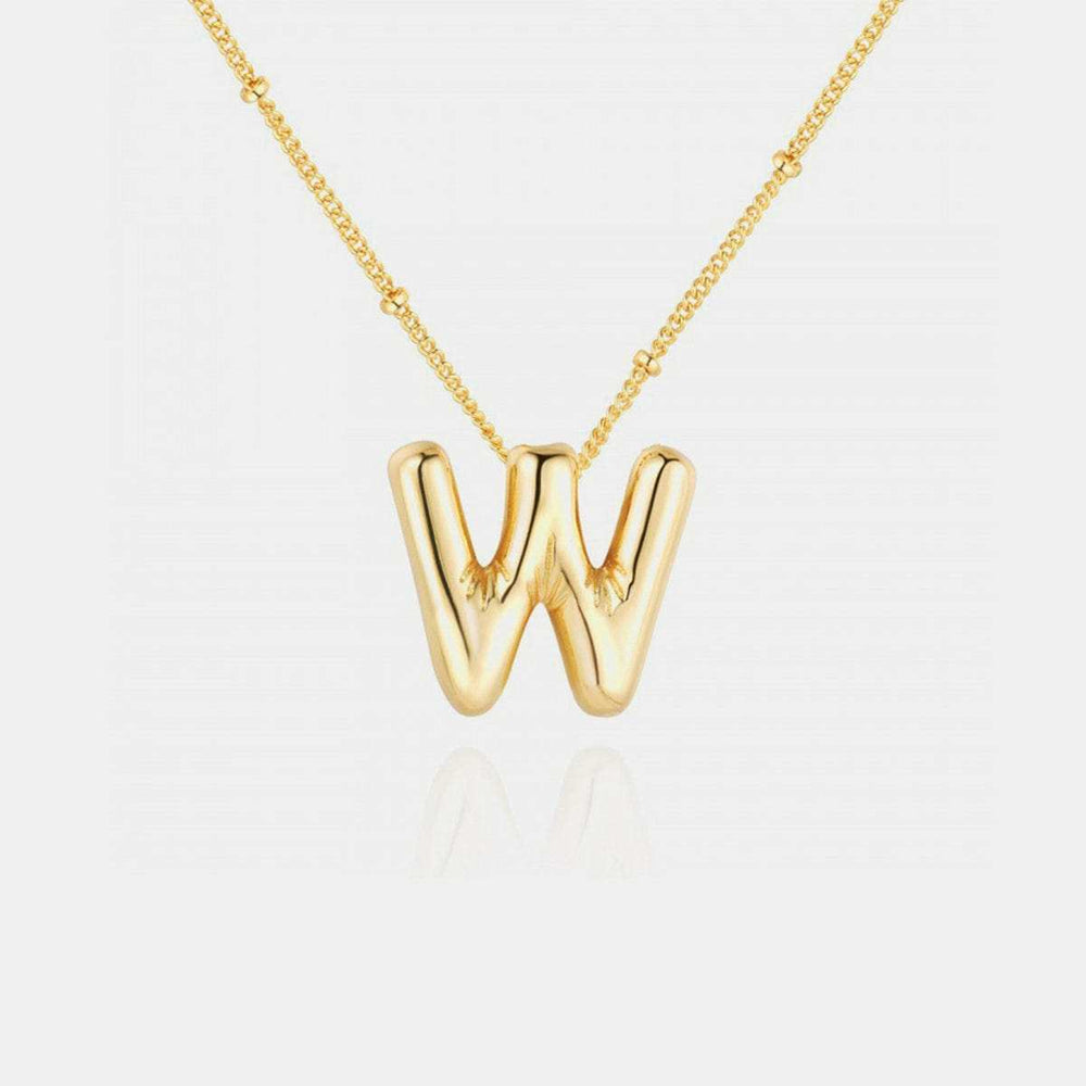 Gold-Plated Letter Pendant Necklace - Trendsi - Flyclothing LLC