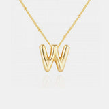 Gold-Plated Letter Pendant Necklace - Trendsi - Flyclothing LLC