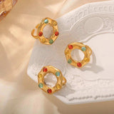 Titanium Steel Glass Bead Ring - Trendsi - Flyclothing LLC