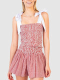 Smocked Tie Shoulder Cami and Shorts Set - Trendsi - Flyclothing LLC