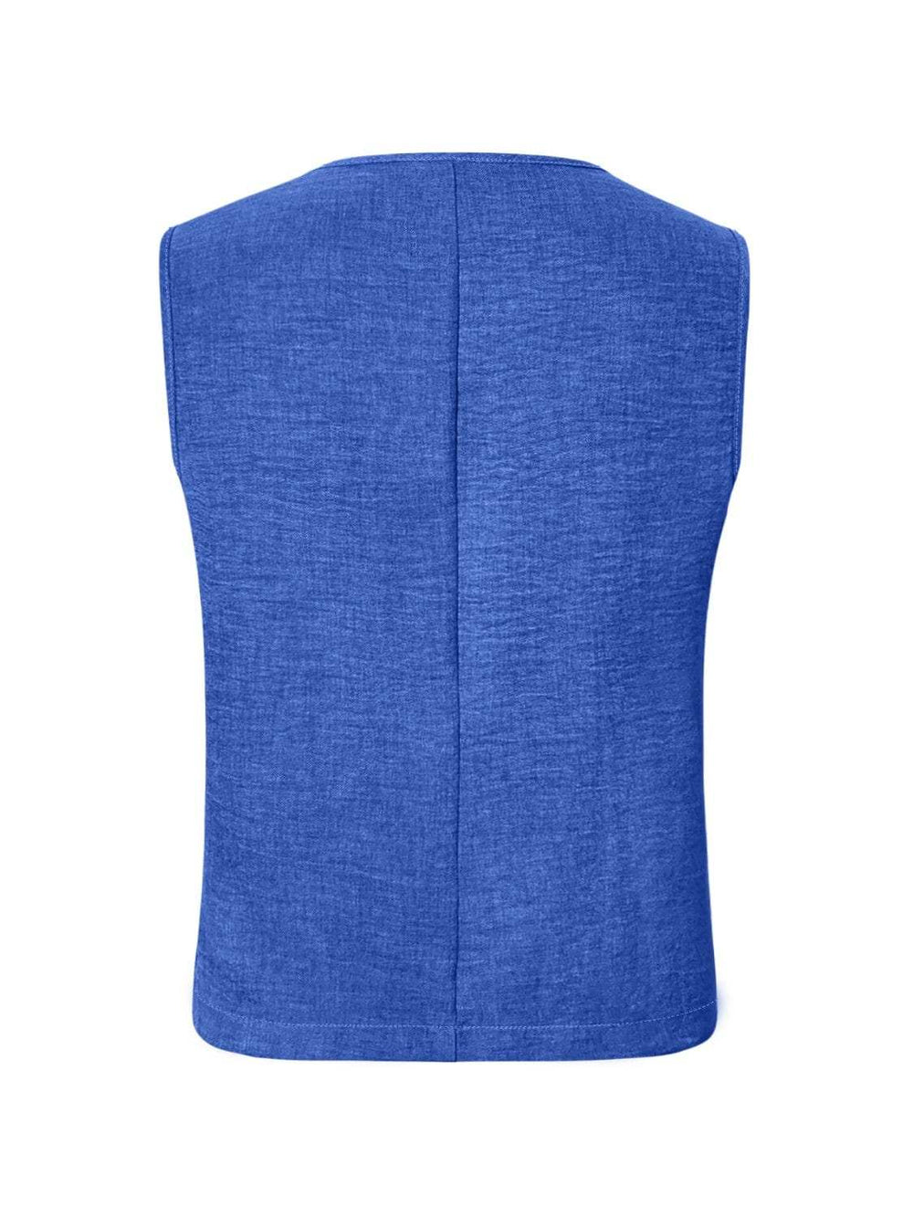 V-Neck Button Up Vest Coat - Trendsi - Flyclothing LLC