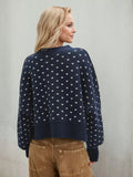 Heart-Patterned Round Neck Sweater - Trendsi - Flyclothing LLC