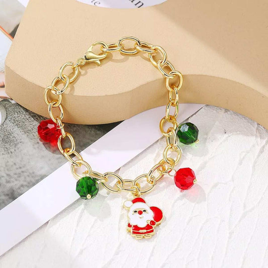 Christmas Santa Snowman Bracelet with Colorful Crystal - Trendsi - Flyclothing LLC