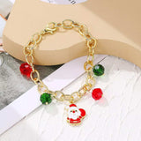 Christmas Santa Snowman Bracelet with Colorful Crystal - Trendsi - Flyclothing LLC