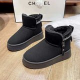 Round Toe Platform Boots - Trendsi - Flyclothing LLC