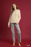 Umgee Pearl-Embellished Long Sleeve Sweater - Trendsi - Flyclothing LLC