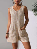 Full Size Button Front Romper with Pockets Plus Size - Trendsi - Flyclothing LLC