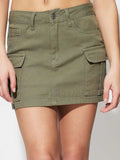 Pocketed Mini Denim Skirt - Trendsi - Flyclothing LLC