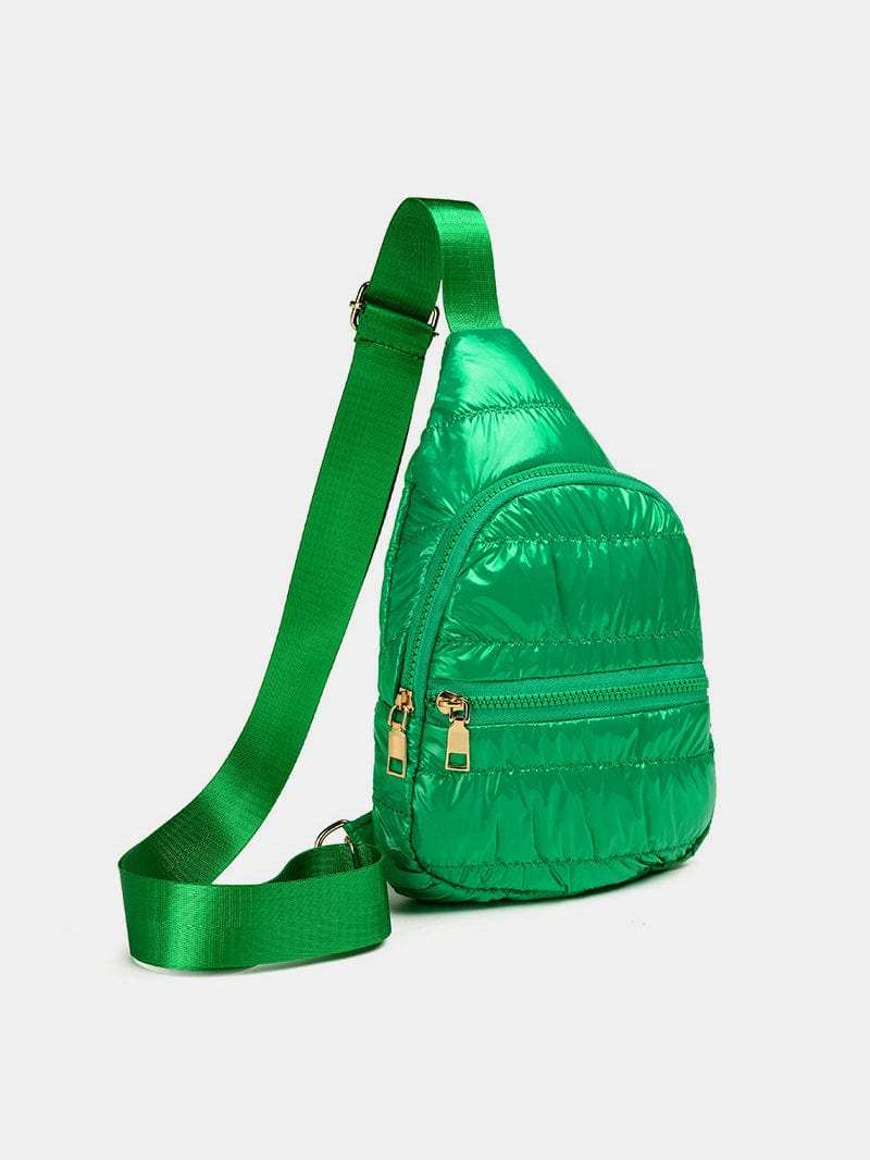 Quilted Adjustable Strap Puffy Sling Bag - Trendsi - Flyclothing LLC