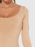 Full Size Scoop Neck Long Sleeve Bodysuit - Trendsi - Flyclothing LLC