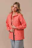 BiBi Quilted Wrinkle Gauze Long Sleeve Shacket - Trendsi - Flyclothing LLC