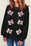 Bow Round Neck Long Sleeve Sweatshirt - Trendsi - Flyclothing LLC