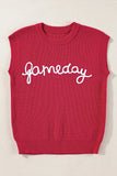 GAME DAY Round Neck Sweater Vest - Trendsi - Flyclothing LLC